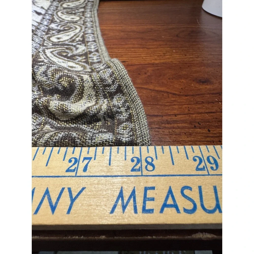 Pashmina Shawl Scarf Wrap Paisley Floral Brown Tan Cream Cashmere Earthy Garden
